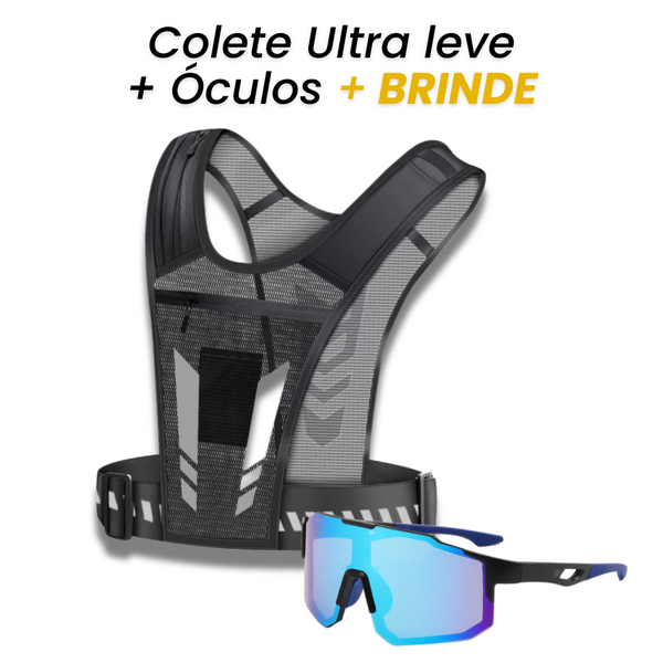KIT Performance Runner's - Colete Ultraleve + Óculos Esportivo UV + Brinde Exclusivo